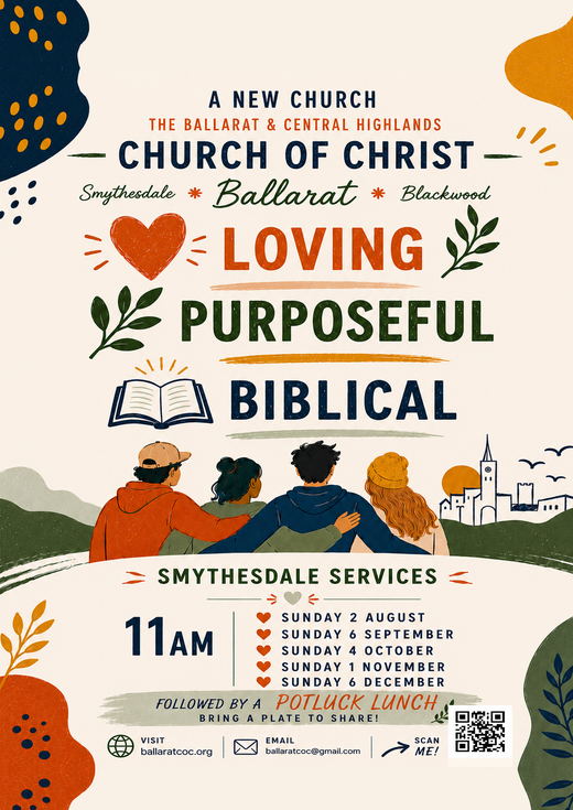 Smythesdale gatherings flyer with dates and contact details.